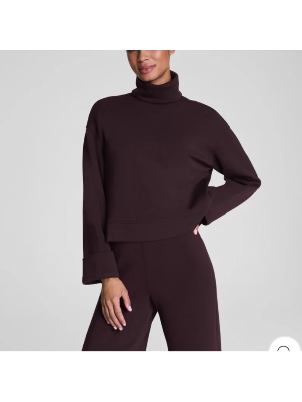 Spanx AirEssentials Turtleneck Sweater Truffle Brown